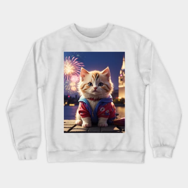 Cute Kittens And New Year Crewneck Sweatshirt by imanimr1988